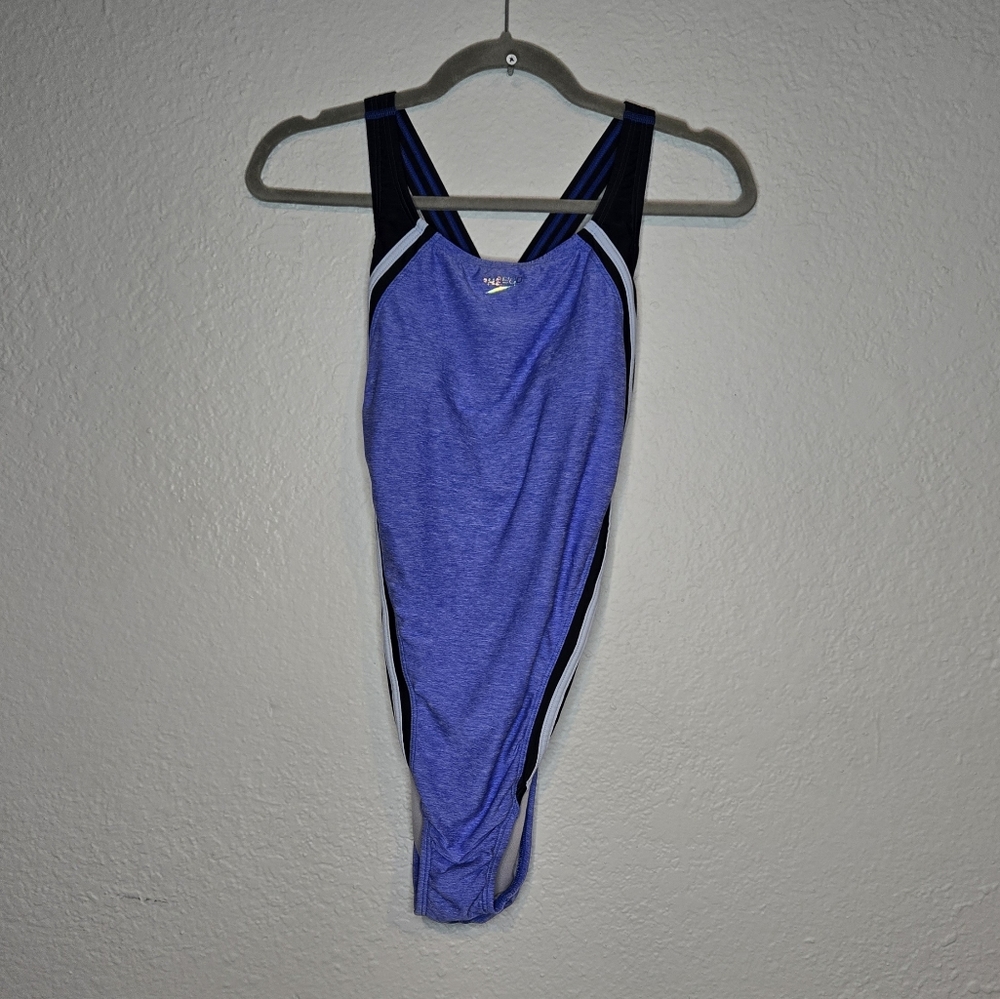 Speedo Vibrant Blue and Black Swimsuit